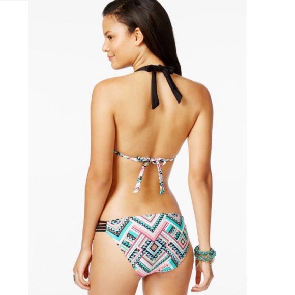 Hula Honey Neon Aztec Push Up Triangle Bikini - Picture 2 of 5